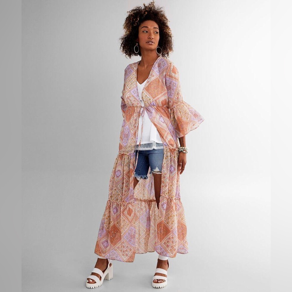 Daytrip Medallion Chiffon Duster Kimono